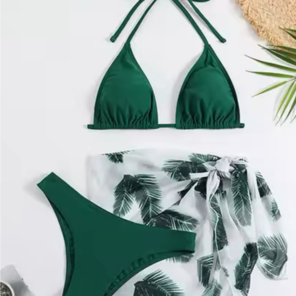 Green Bikini Set with cover up